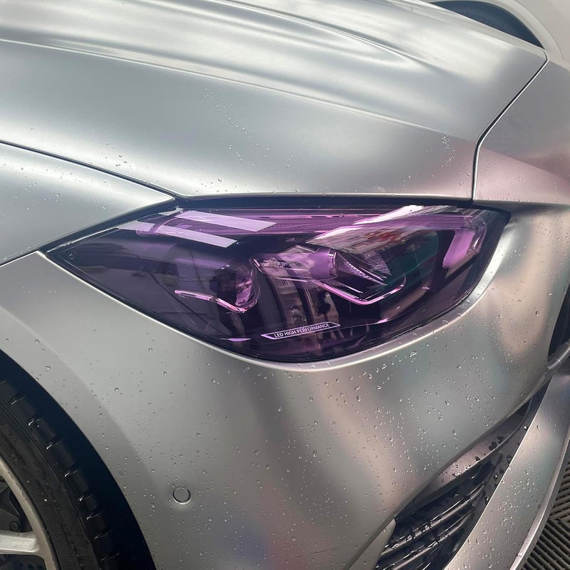 fangfei 12 by 48 inches Self Adhesive Auto Car Tint Headlight Taillight Fog Light Vinyl Smoke Film Sheet Sticker Cover (Purple) - Image 3